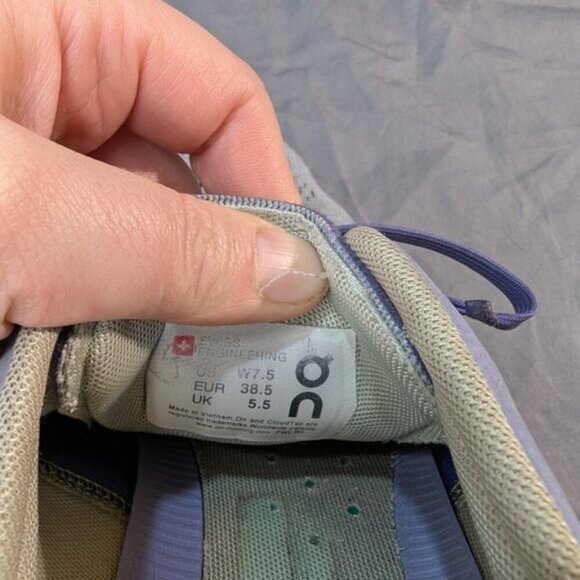 On Running QC On Cloud White and Purple Athletic Running Shoes Sneakers Wmn 7.5 - Picture 6 of 9